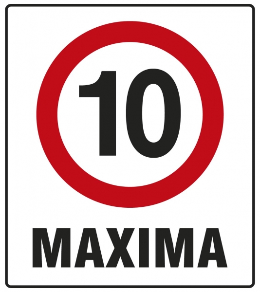 Cartel Velocidad Máxima 10km/h